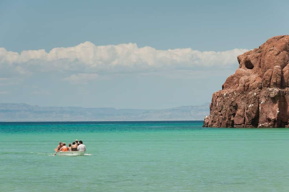 Boat off the shore, La Paz Mexican car insurance from MexicanInsuranceStore.com