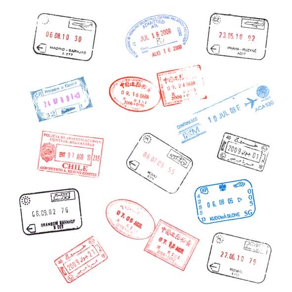 set of various passport visa stamps – Mexican Insurance Store