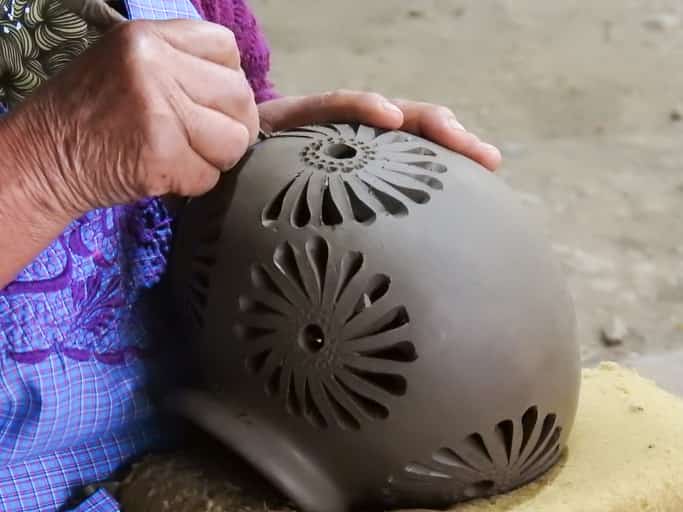 Artisan of Oaxaca working with clay