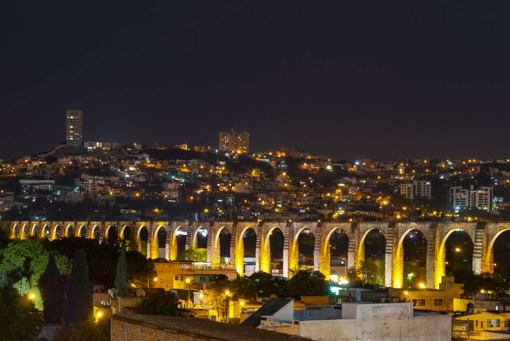 Queretaro City Viaduct at night - Mexican Insurance Store