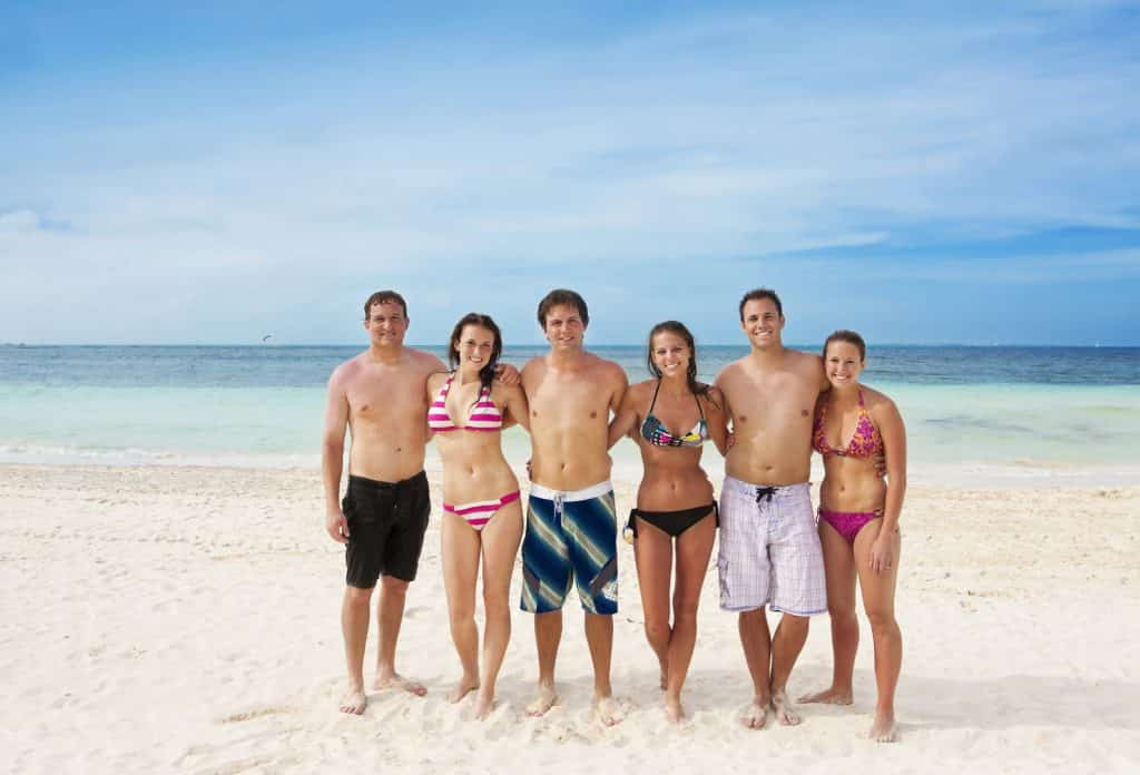 Hanging out on the beach in Cancun